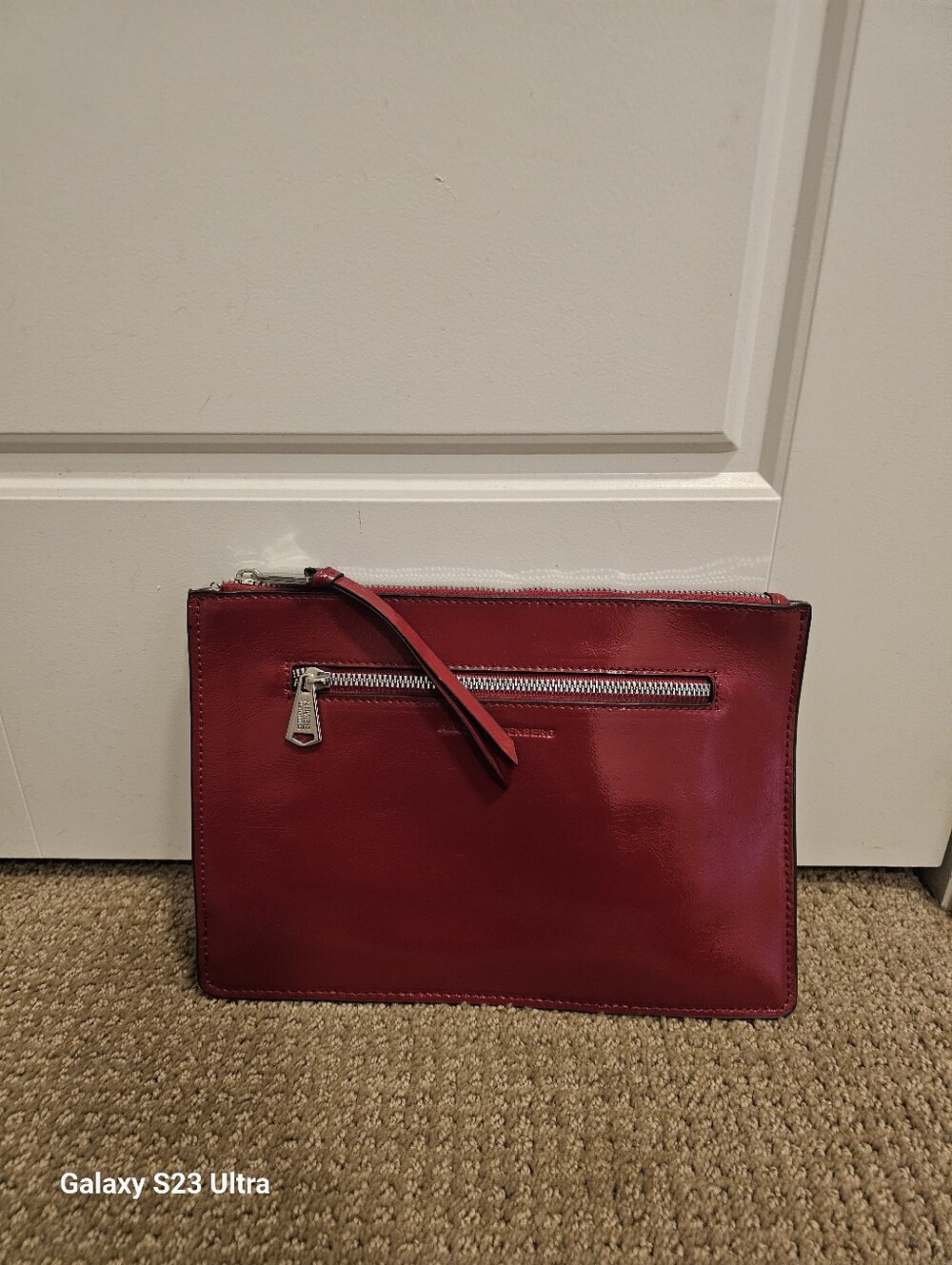 Aimee Kestenberg red Patent Leather Cosmetic Bag